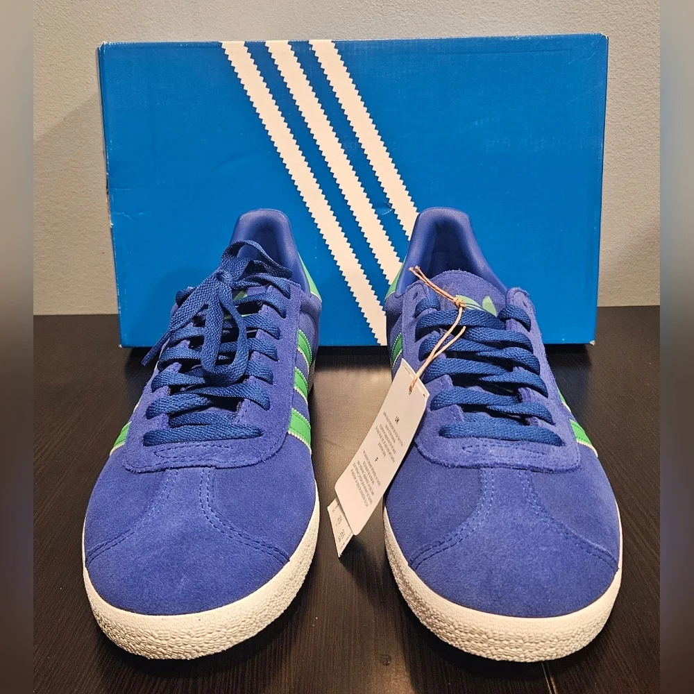 Adidas Gazelle Royal Blue with Green Stripes - Picture 4 of 10